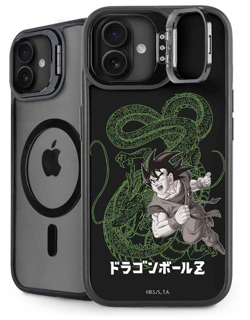 Dragon Ball Z Goku and Shenron iPhone 16 Plus Kickstand Case