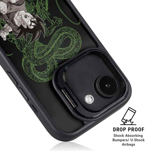 Dragon Ball Z Goku and Shenron iPhone 16e Kickstand Case