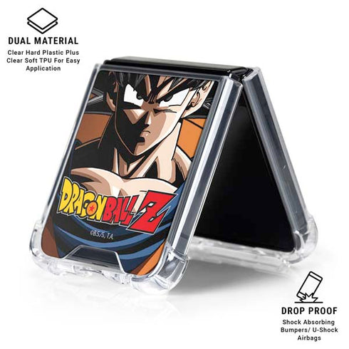 Dragon Ball Z Goku Portrait Galaxy Z Flip7 Clear Case