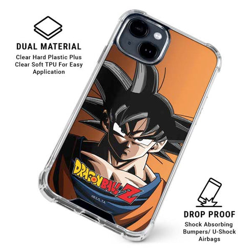 Dragon Ball Z Goku Portrait iPhone 15 Plus Clear Case