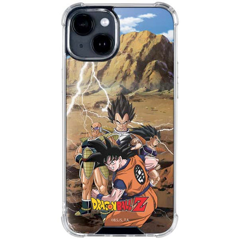 Dragon Ball Z Goku Versus Saiyans iPhone 14 Plus Clear Case