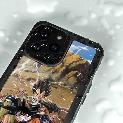 Dragon Ball Z Goku Versus Saiyans iPhone 14 Pro Max Waterproof Case