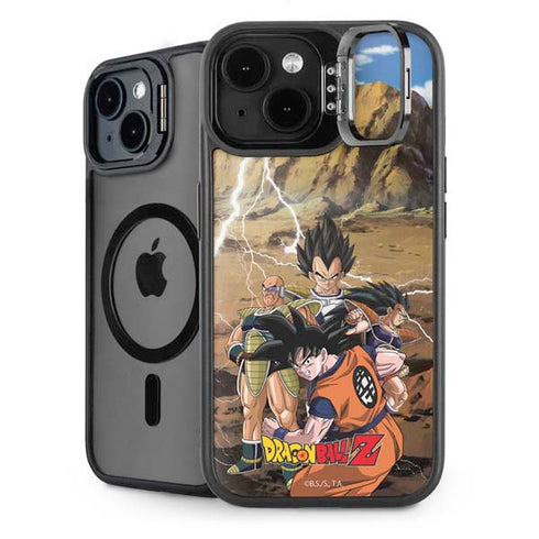 Dragon Ball Z Goku Versus Saiyans iPhone 15 Plus Kickstand Case
