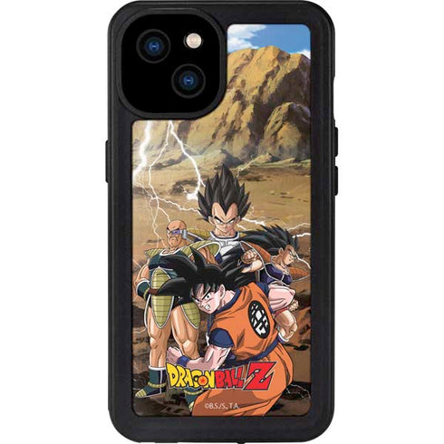 Dragon Ball Z Goku Versus Saiyans iPhone 15 Plus Waterproof Case