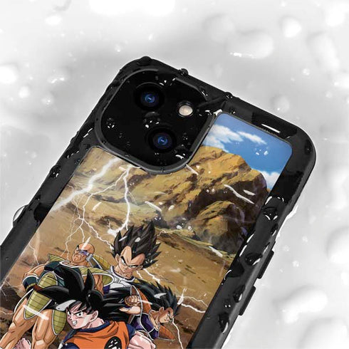 Dragon Ball Z Goku Versus Saiyans iPhone 15 Plus Waterproof Case