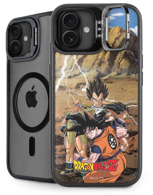 Dragon Ball Z Goku Versus Saiyans iPhone 16 Plus Kickstand Case