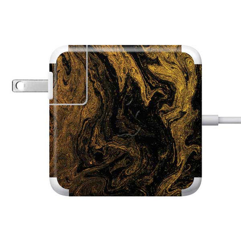 Gold and Black Marble 85W Power Adapter (15 and 17 inch MacBook Pro Charger) Skin