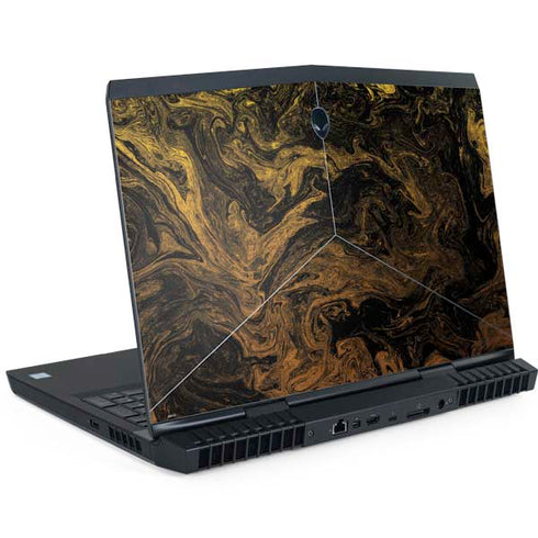 Gold and Black Marble Dell Alienware Skin