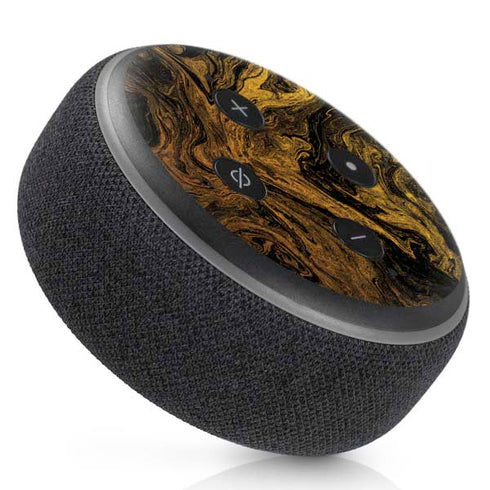 Gold and Black Marble Amazon Echo Dot Skin