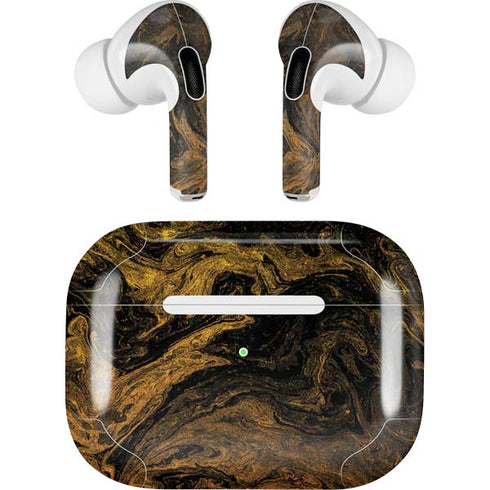 Gold and Black Marble AirPods Skins