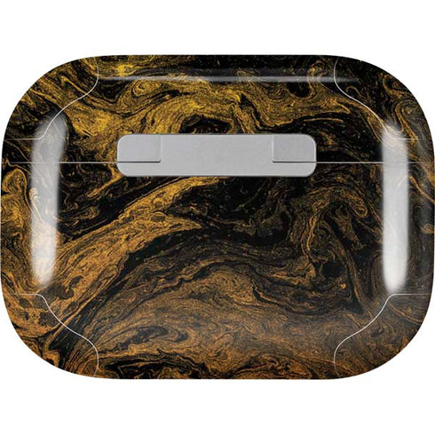 Gold and Black Marble AirPods Skins