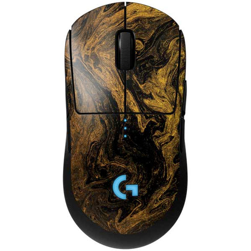 Gold and Black Marble G Pro Wireless Gaming Mouse Skin