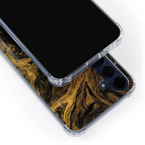 Gold and Black Marble Galaxy A35 5G Clear Case