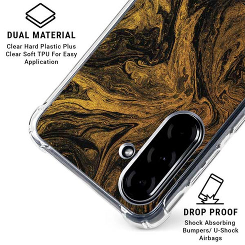 Gold and Black Marble Galaxy A36 5G Clear Case