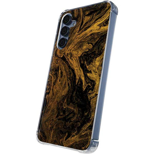 Gold and Black Marble Galaxy A55 5G Clear Case