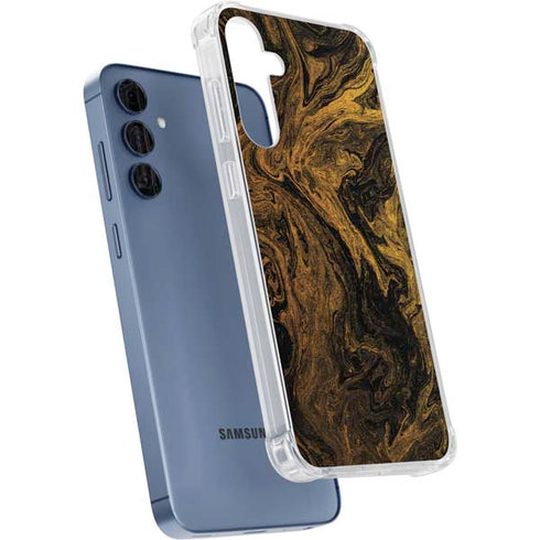 Gold and Black Marble Galaxy A55 5G Clear Case