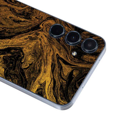 Gold and Black Marble Galaxy A55 5G Skin