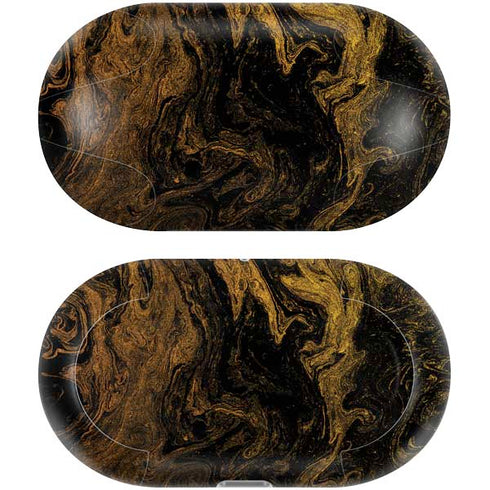 Gold and Black Marble Galaxy Buds Plus Skin