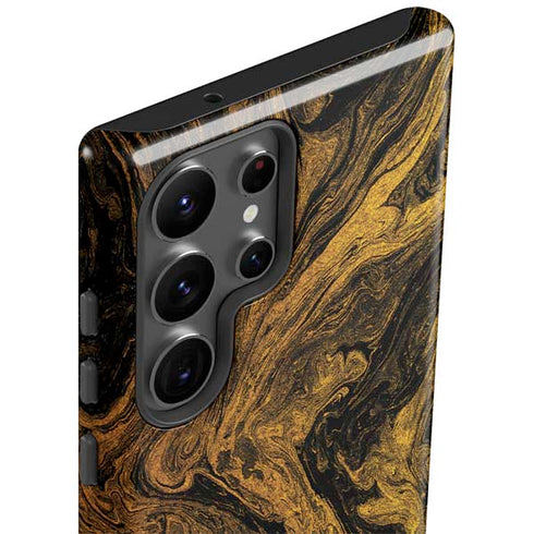 Gold and Black Marble Galaxy S23 Ultra Pro Case