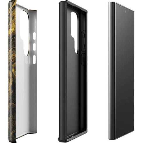 Gold and Black Marble Galaxy S23 Ultra Pro Case