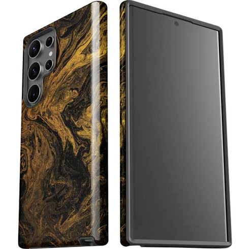 Gold and Black Marble Galaxy S23 Ultra Pro Case