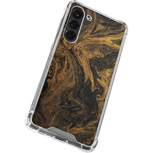 Gold and Black Marble Galaxy S24 FE Clear Case