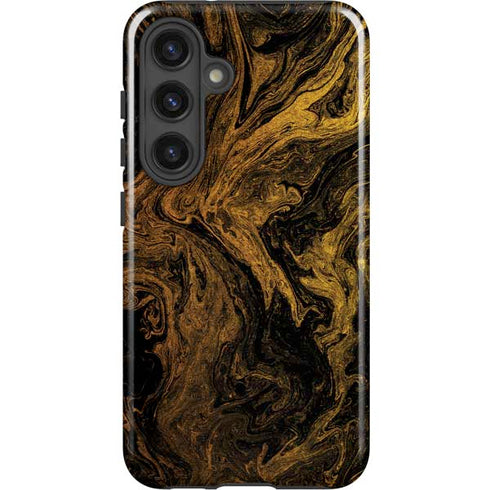Gold and Black Marble Galaxy S25 Impact Case