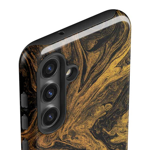 Gold and Black Marble Galaxy S25 Impact Case