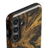 Gold and Black Marble Galaxy S25 Impact Case