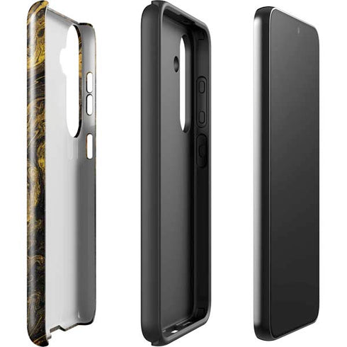 Gold and Black Marble Galaxy S25 Impact Case