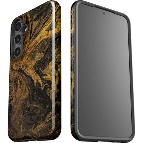 Gold and Black Marble Galaxy S25 Impact Case