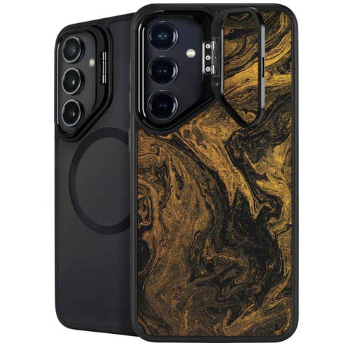 Gold and Black Marble Galaxy S24 Kickstand Case