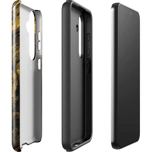 Gold and Black Marble Galaxy S25 Plus Impact Case