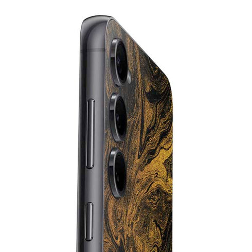 Gold and Black Marble Galaxy S25 Plus Skin