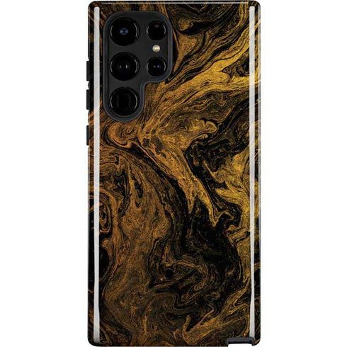 Gold and Black Marble Galaxy S25 Ultra Impact Case
