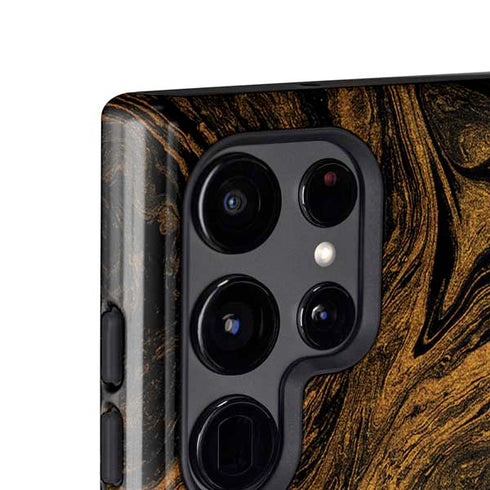 Gold and Black Marble Galaxy S25 Ultra Impact Case