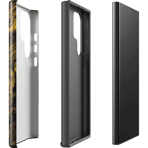 Gold and Black Marble Galaxy S25 Ultra Impact Case