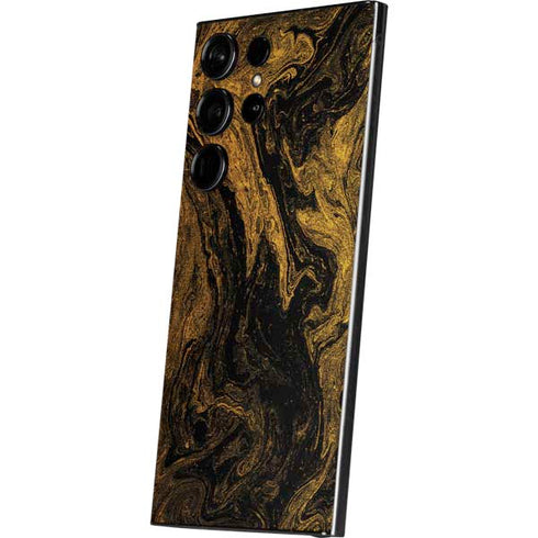 Gold and Black Marble Galaxy S25 Ultra Skin