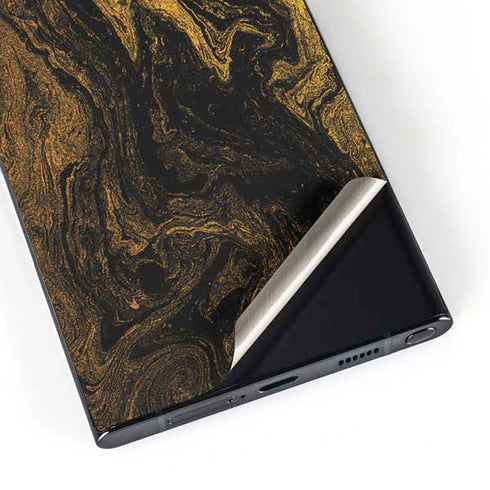 Gold and Black Marble Galaxy S24 Ultra Skin