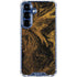 Gold and Black Marble Galaxy S25 Plus Clear Case