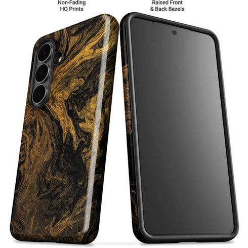 Gold and Black Marble Galaxy S26 Impact Case