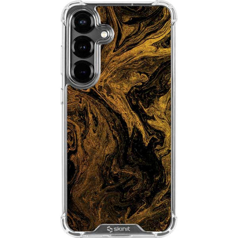 Gold and Black Marble Galaxy S26 Plus Clear Case