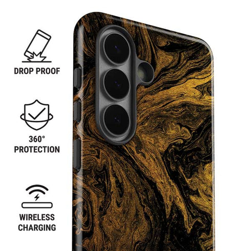 Gold and Black Marble Galaxy S26 Plus Impact Case