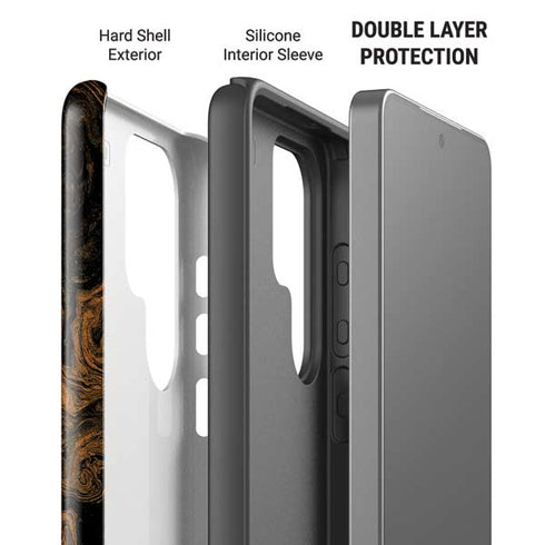 Gold and Black Marble Galaxy S26 Ultra Impact Case