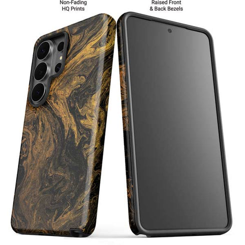 Gold and Black Marble Galaxy S26 Ultra Impact Case
