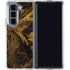 Gold and Black Marble Galaxy Z Fold5 5G Clear Case