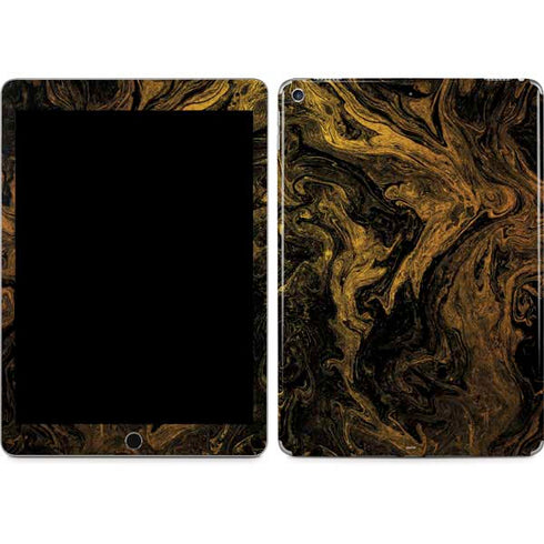 Gold and Black Marble iPad Skins
