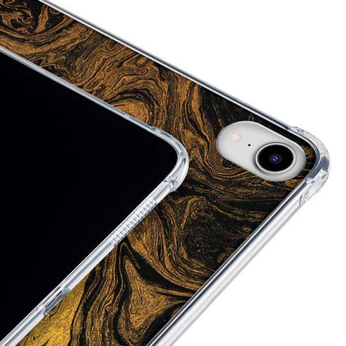Gold and Black Marble iPad 11th Gen (2025) Clear Case