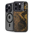 Gold and Black Marble iPhone 14 Pro Kickstand Case