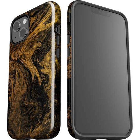 Gold and Black Marble iPhone 15 Impact Case